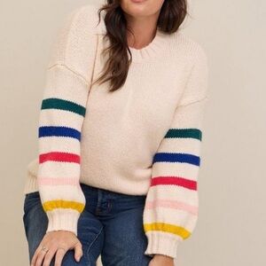 Torrid Cotton Intarsia Pullover Balloon Sleeve Sweater Sz 2